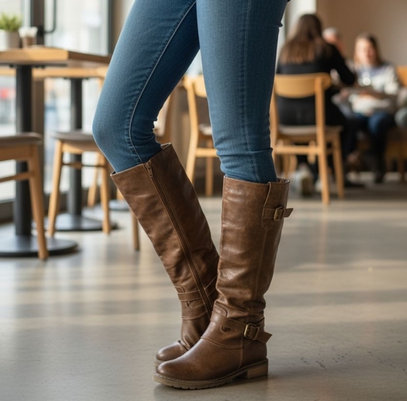 Patrizia Shoes - Patrizia Stylish Brown Heeled Boots for Women